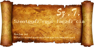 Szentgyörgyi Tarzícia névjegykártya